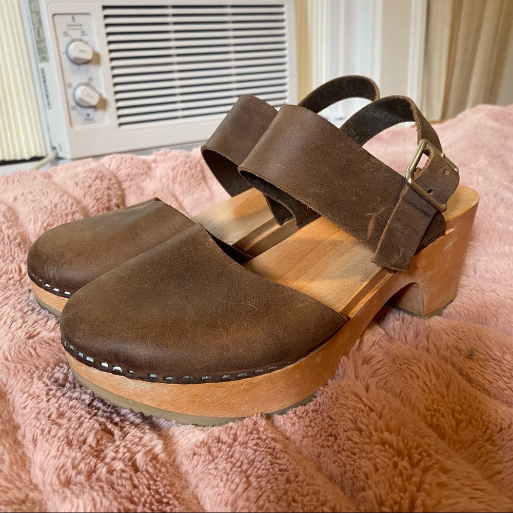Brown Swedish Hasbeens Clogs